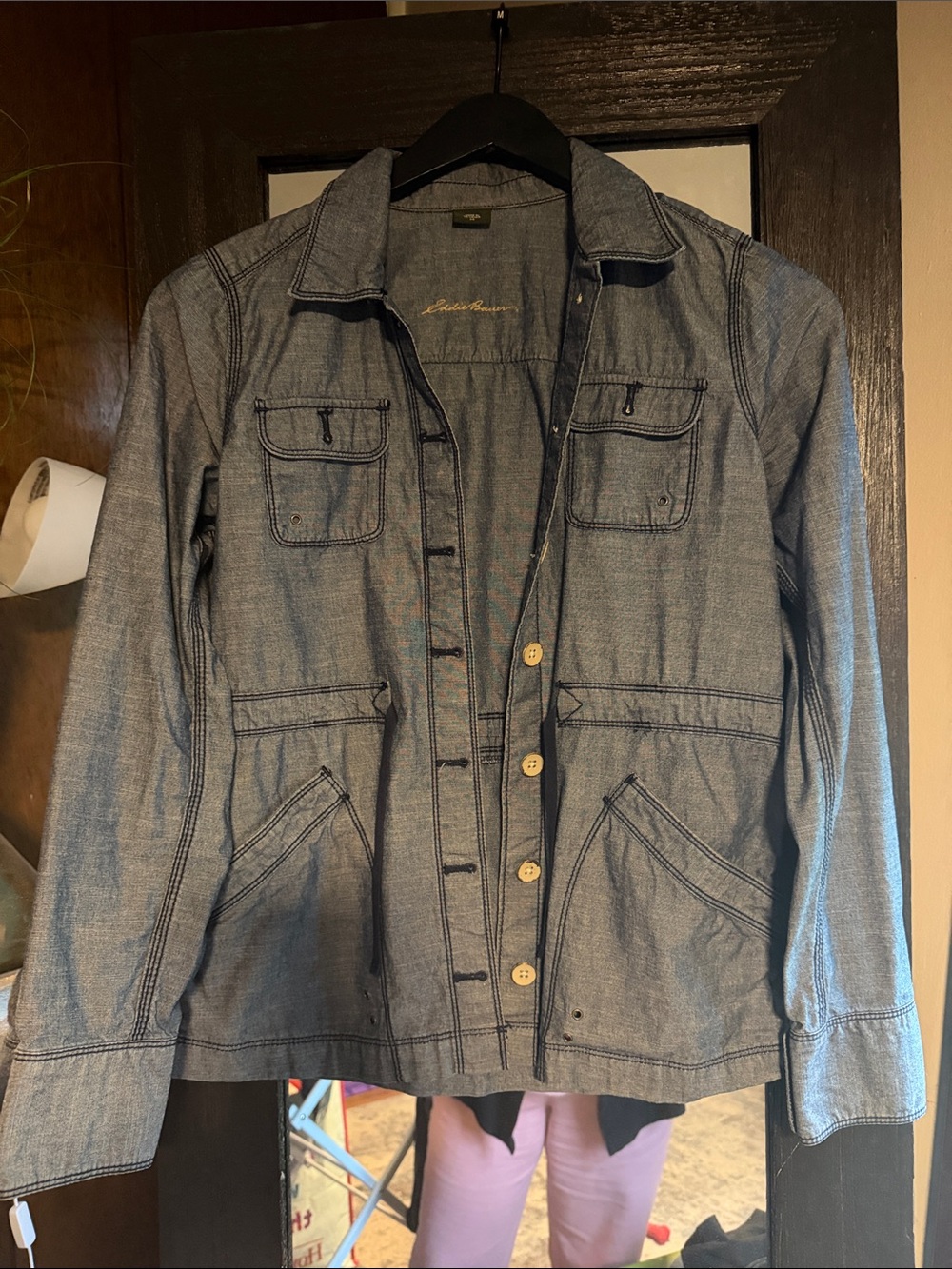 Eddie Bauer Washed Blue Denim Jacket